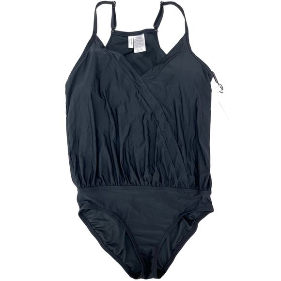 Calvin Klein BLACK Blouson One-Piece Swimsuit US 4 NWT $108 - Picture 3 of 6